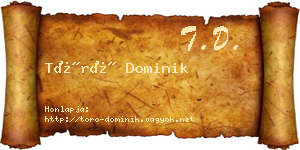 Törő Dominik névjegykártya